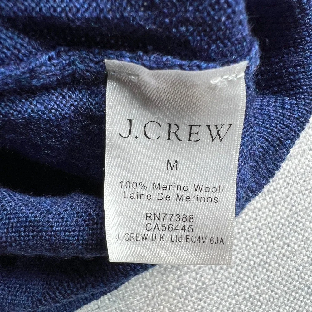 J.Crew Merino Wool Crewneck Sweater Men M Blue Lightweight Knit Preppy‎ Soft Ivy